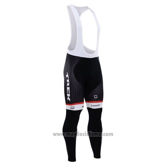 2015 Abbigliamento Ciclismo Trek Factory Racing Factory Racing Bianco e Nero Manica Lunga e Salopette